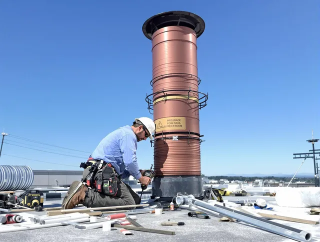 Installed chimney liner by Waterford Chimney Sweep in Waterford, CT