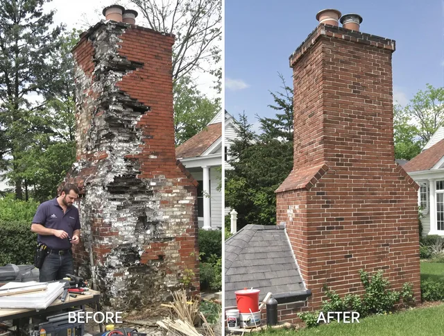 Waterford Chimney Sweep performing a full chimney restoration in Waterford, CT