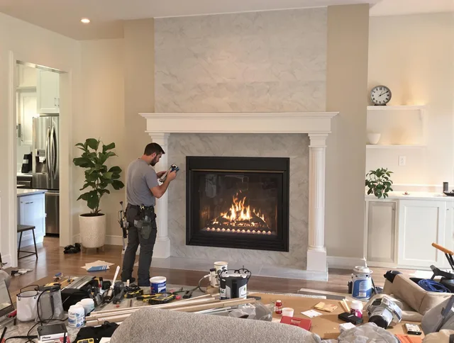 Newly installed fireplace by Waterford Chimney Sweep in Waterford, CT
