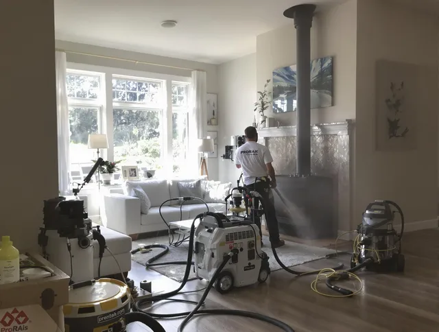 Soot removal service by Waterford Chimney Sweep for a fireplace in Waterford, CT